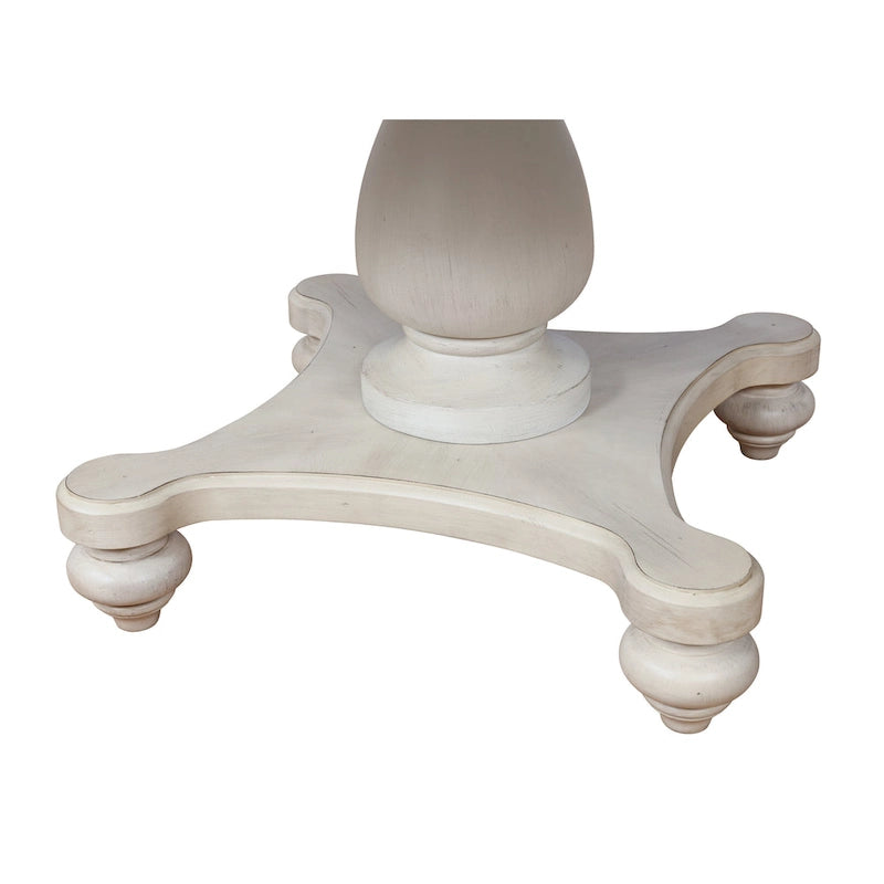 Table de salle à manger ronde en chêne vieilli Roundhill Furniture Arch - Chêne vieilli et blanc