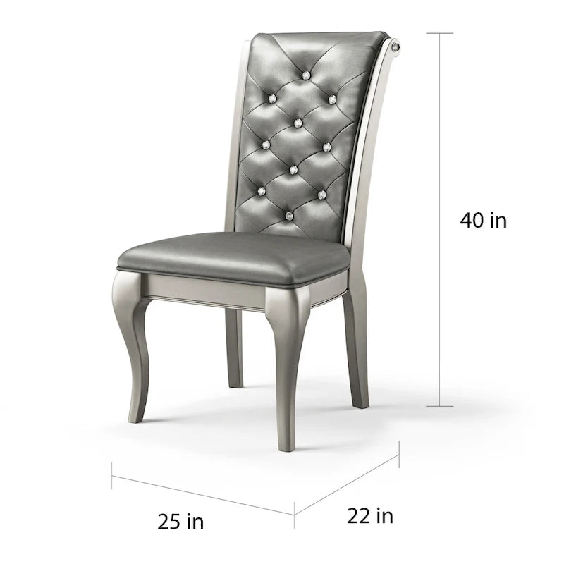 Chaises de salle à manger Mora Glam en similicuir (lot de 2) par Furniture of America