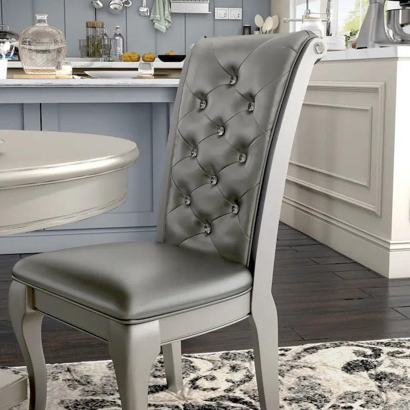 Chaises de salle à manger Mora Glam en similicuir (lot de 2) par Furniture of America