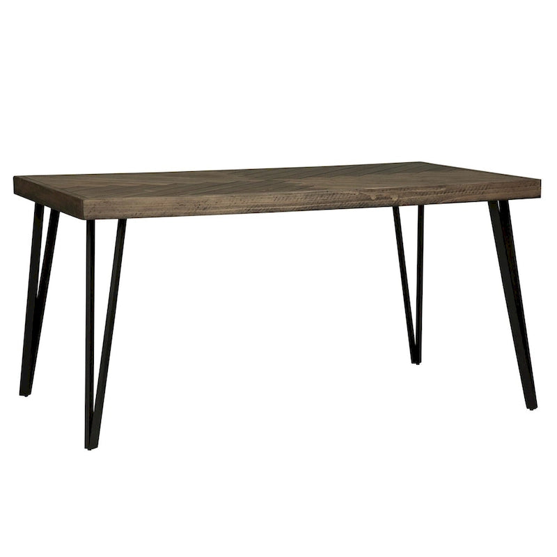 Ensemble de table rectangulaire 6 pièces Horizons Rustic Caramel avec effet vieilli Sawmark