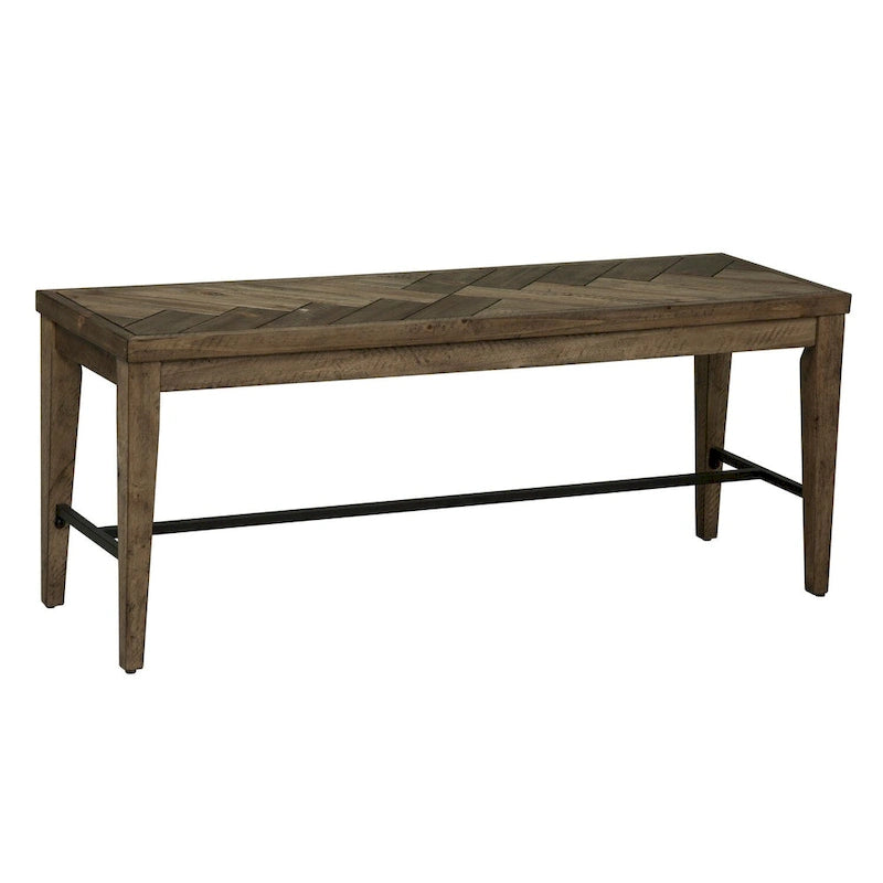 Ensemble de table rectangulaire 6 pièces Horizons Rustic Caramel avec effet vieilli Sawmark