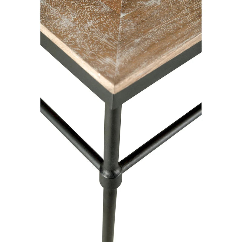 Console Fenway 74 en bois massif de manguier et métal - 188 cm de long x 35,5 cm de large x 90 cm de haut