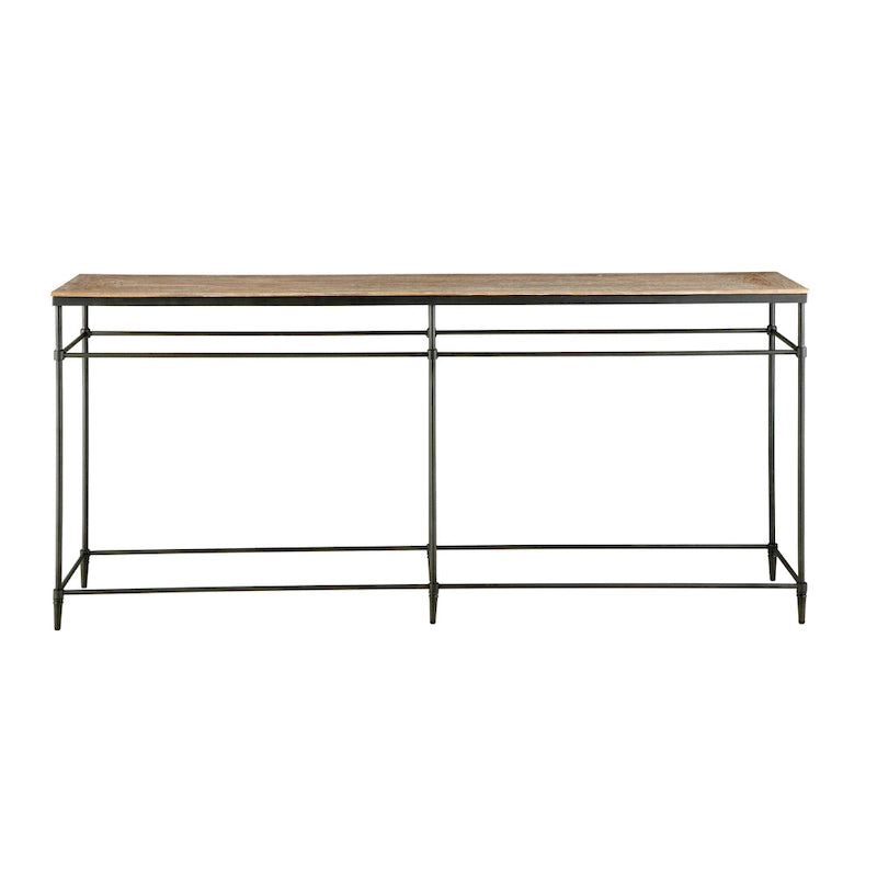 Console Fenway 74 en bois massif de manguier et métal - 188 cm de long x 35,5 cm de large x 90 cm de haut