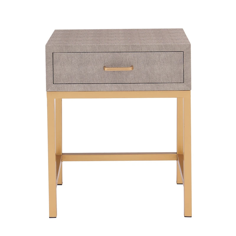 Table d'appoint Durham en faux galuchat à 1 tiroir
