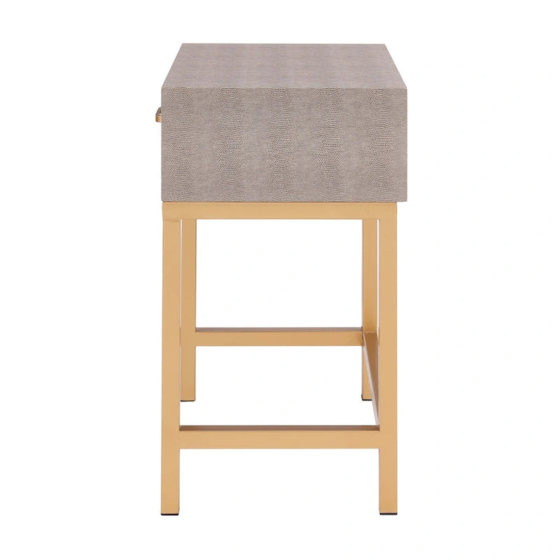 Table d'appoint Durham en faux galuchat à 1 tiroir