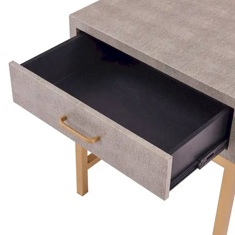 Table d'appoint Durham en faux galuchat à 1 tiroir