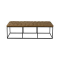 Pouf capitonné HomePop Draper marron clair