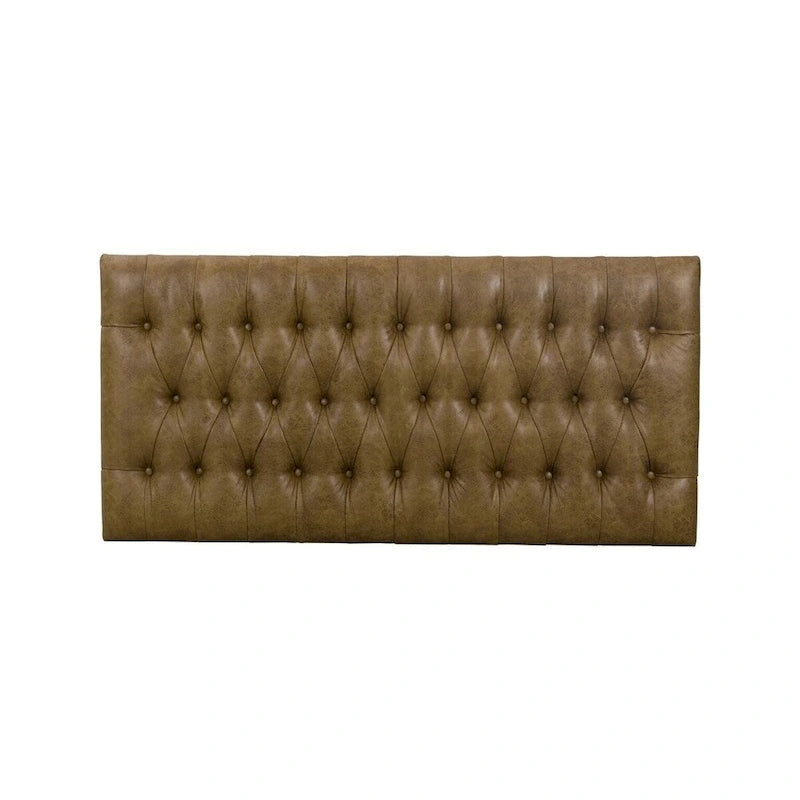 Pouf capitonné HomePop Draper marron clair