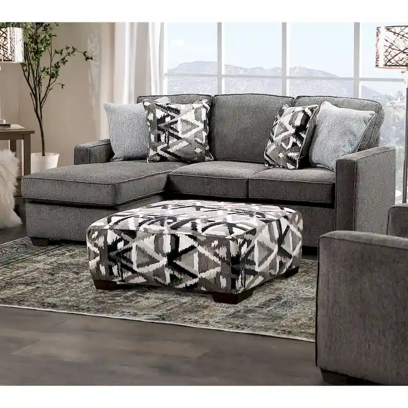 Pouf Demming Transitional Multicolore aspect lin de Furniture of America