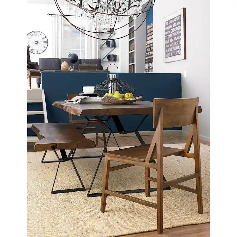 Table de salle à manger Nottingham en bois d'acacia de 269 cm (106 pouces), finition noyer