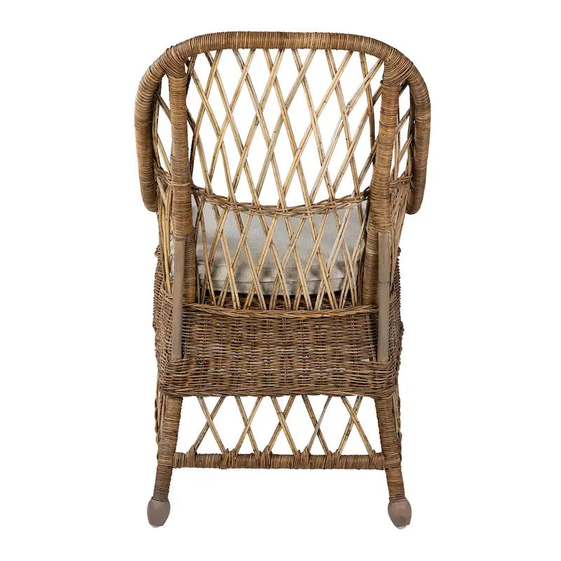 Chaise de salle à manger Bayside Curvilinear en rotin rembourrée par East at Main - 22x23x39
