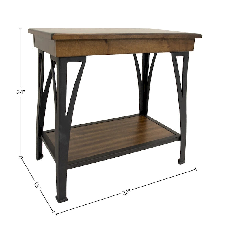 Table d'appoint Carbon Loft Osman finition cuivre à 1 étagère