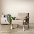 Fauteuil d'appoint en bois massif recouvert de tissu
