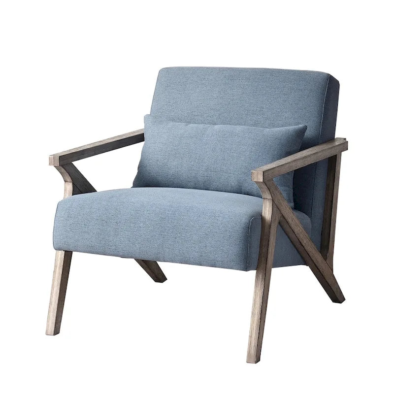 Fauteuil d'appoint en bois massif recouvert de tissu