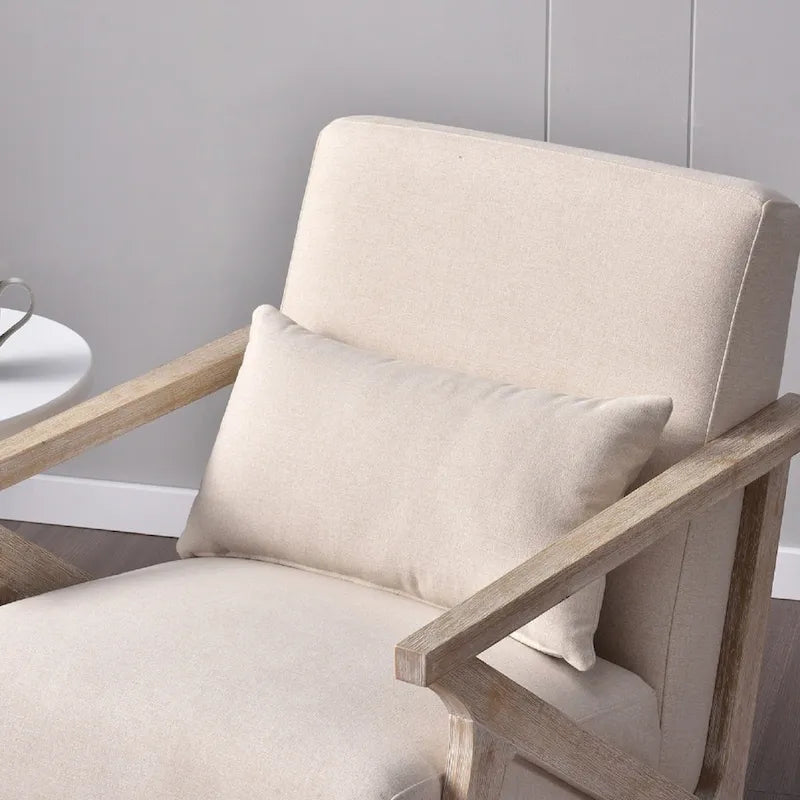 Fauteuil d'appoint en bois massif recouvert de tissu