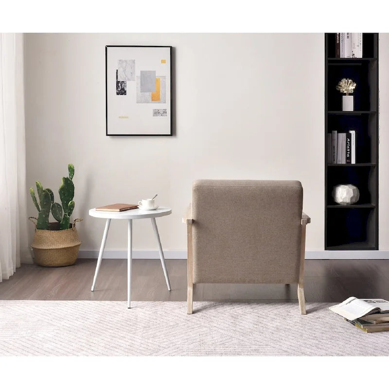 Fauteuil d'appoint en bois massif recouvert de tissu