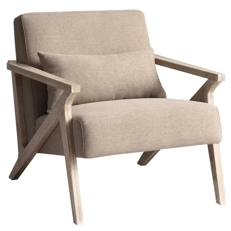 Fauteuil d'appoint en bois massif recouvert de tissu