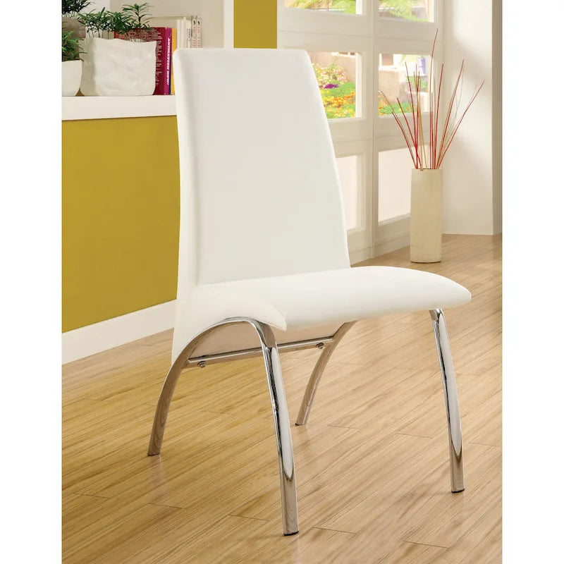 Ensemble de salle à manger 7 pièces Nole Modern en similicuir noir avec pied central, par Furniture of America