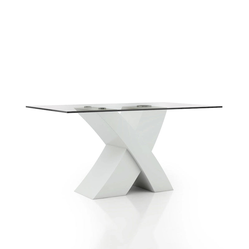 Ensemble de salle à manger 7 pièces Nole Modern en similicuir noir avec pied central, par Furniture of America