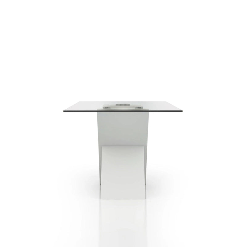 Ensemble de salle à manger 7 pièces Nole Modern en similicuir noir avec pied central, par Furniture of America