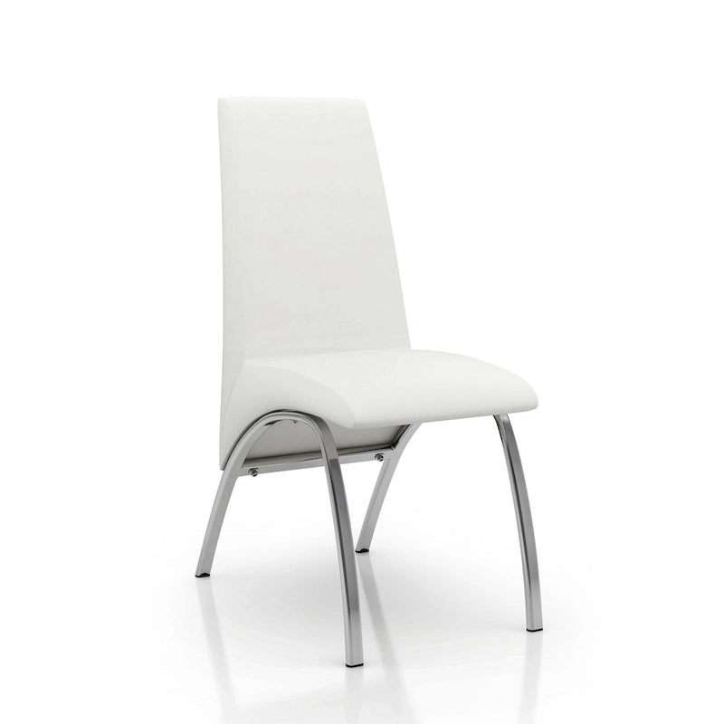 Ensemble de salle à manger 7 pièces Nole Modern en similicuir noir avec pied central, par Furniture of America