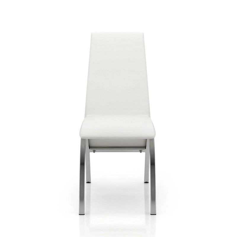 Ensemble de salle à manger 7 pièces Nole Modern en similicuir noir avec pied central, par Furniture of America