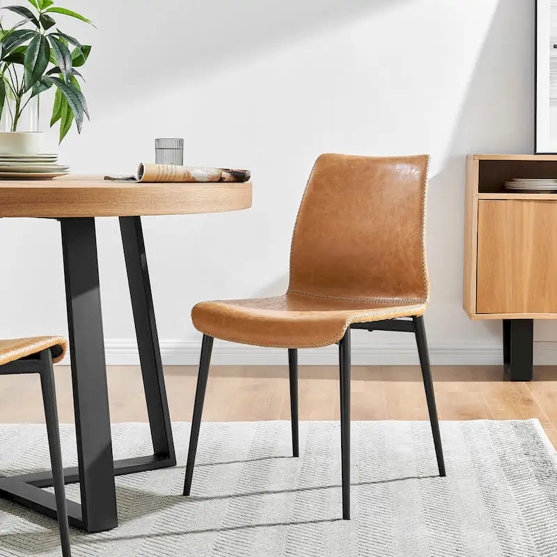 Chaise d'appoint de salle à manger Jayden en similicuir (lot de 2)