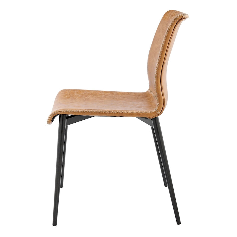 Chaise d'appoint de salle à manger Jayden en similicuir (lot de 2)