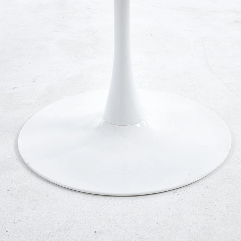 Table de salle à manger Tulipe 42,1 cm avec plateau rond à motif marbre pour 4 à 6 personnes