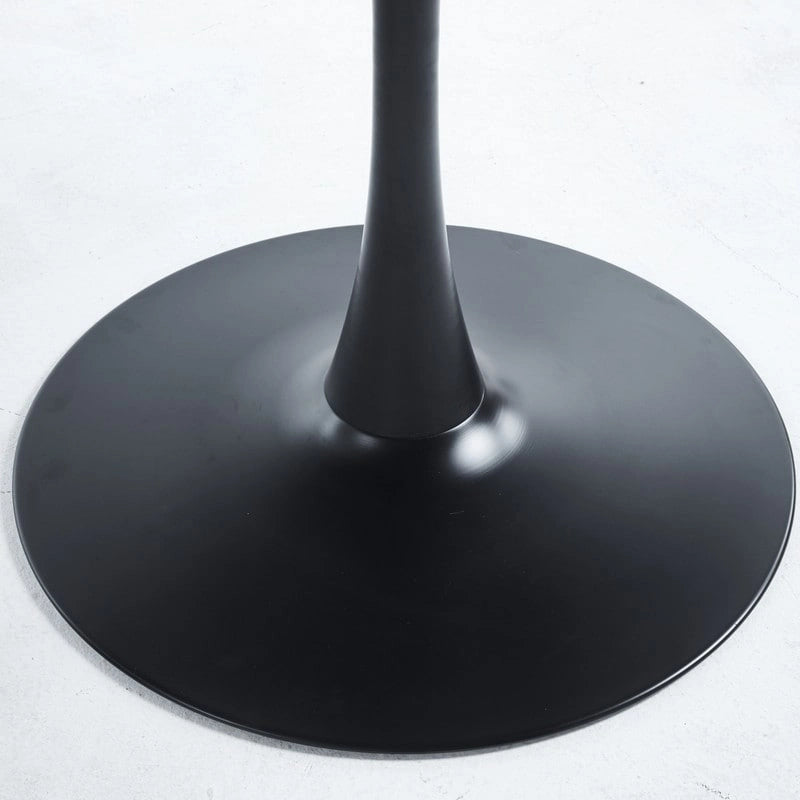 Table de salle à manger Tulipe 42,1 cm avec plateau rond à motif marbre pour 4 à 6 personnes