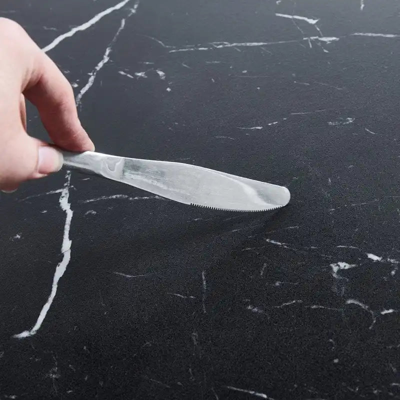 Table de salle à manger Tulipe 42,1 cm avec plateau rond à motif marbre pour 4 à 6 personnes