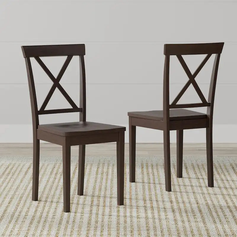 Ensemble de salle à manger 3 pièces, table ronde à abattants de 42 pouces et chaises à dossier en X