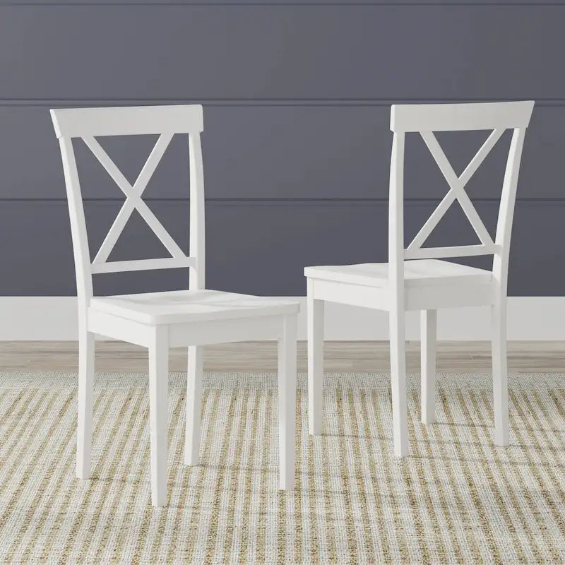 Ensemble de salle à manger 3 pièces, table ronde à abattants de 42 pouces et chaises à dossier en X