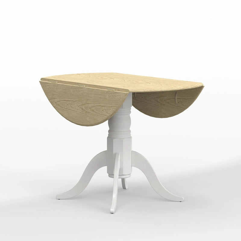Ensemble de salle à manger 3 pièces, table ronde à abattants de 42 pouces et chaises à dossier en X