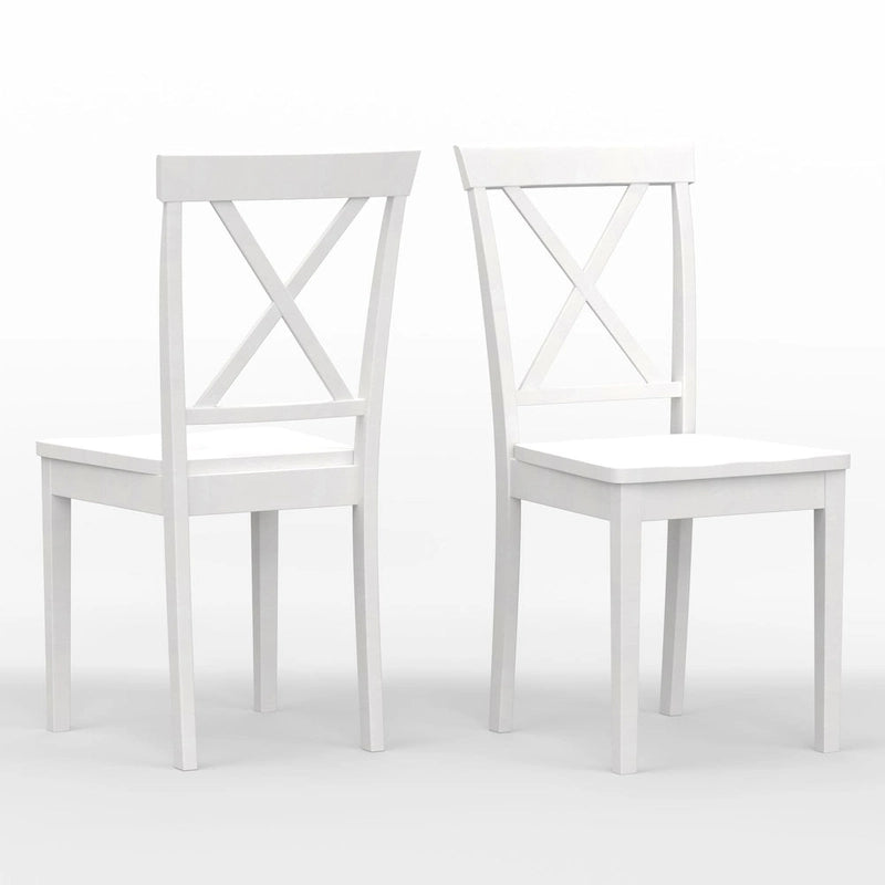 Ensemble de salle à manger 3 pièces, table ronde à abattants de 42 pouces et chaises à dossier en X