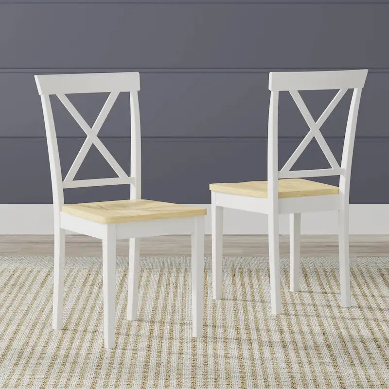 Ensemble de salle à manger 3 pièces, table ronde à abattants de 42 pouces et chaises à dossier en X