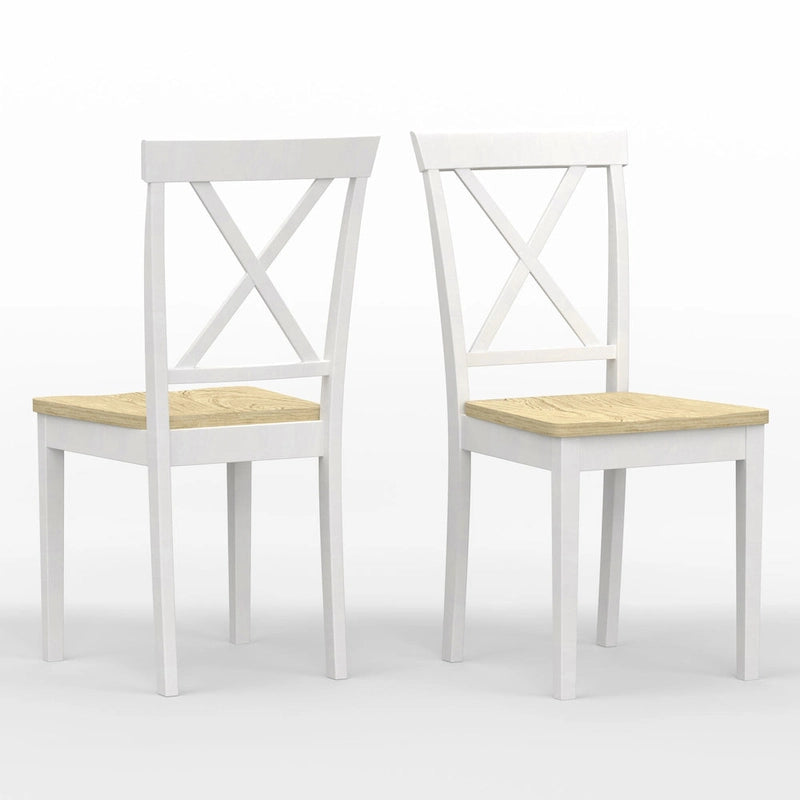 Ensemble de salle à manger 3 pièces, table ronde à abattants de 42 pouces et chaises à dossier en X