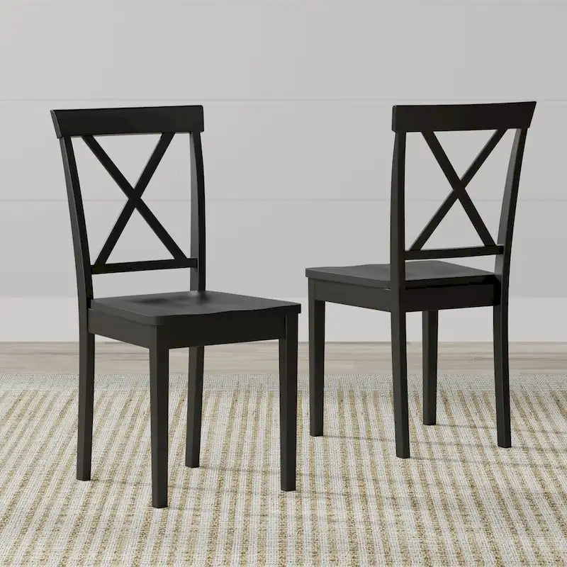 Ensemble de salle à manger 3 pièces, table ronde à abattants de 42 pouces et chaises à dossier en X