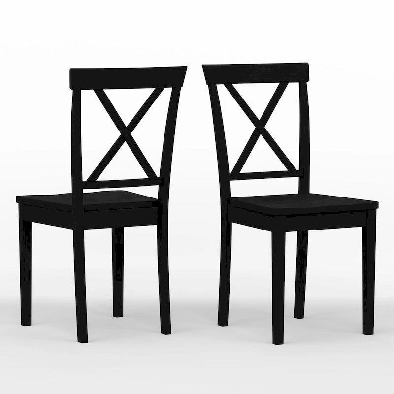 Ensemble de salle à manger 3 pièces, table ronde à abattants de 42 pouces et chaises à dossier en X
