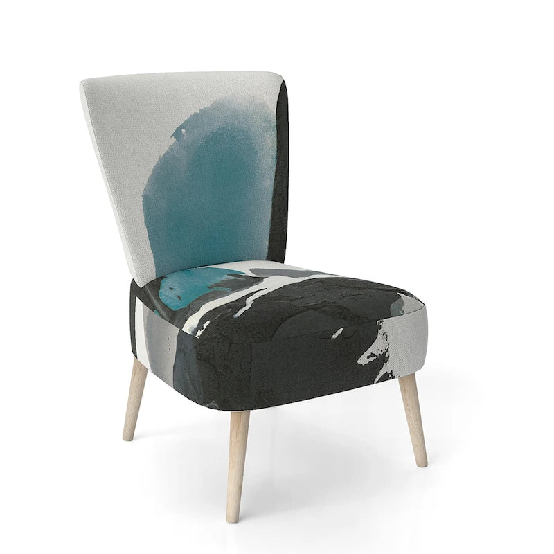 Fauteuil d'appoint moderne rembourré Designart Geometric Black And Teal IV - Fauteuil
