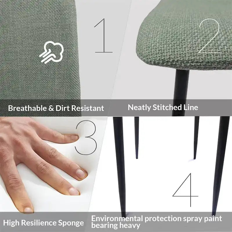 Chaises de salle à manger modernes et rembourrées (ensemble de 4)