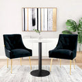 Chaises de salle à manger d'appoint capitonnées en velours (lot de 2)