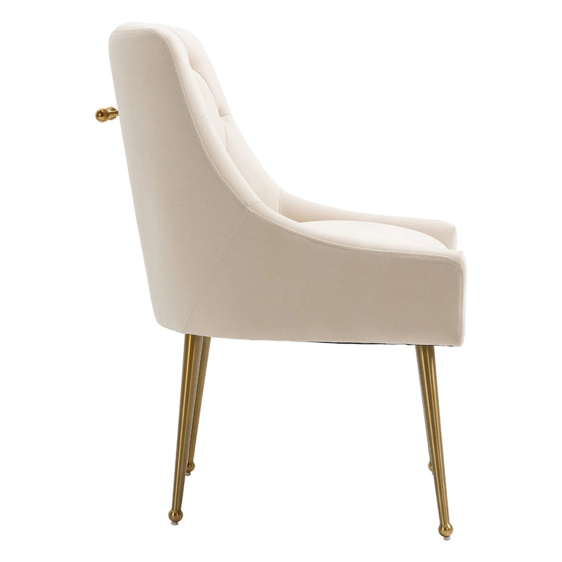 Chaises de salle à manger d'appoint capitonnées en velours (lot de 2)