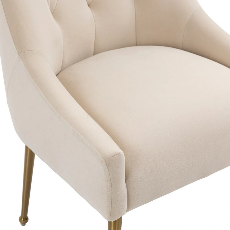 Chaises de salle à manger d'appoint capitonnées en velours (lot de 2)