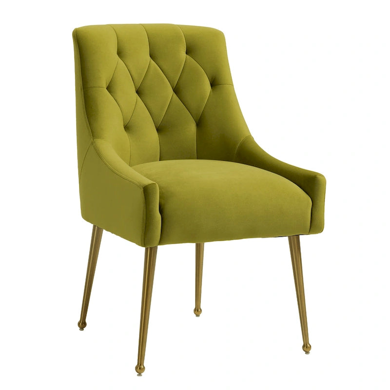 Chaises de salle à manger d'appoint capitonnées en velours (lot de 2)