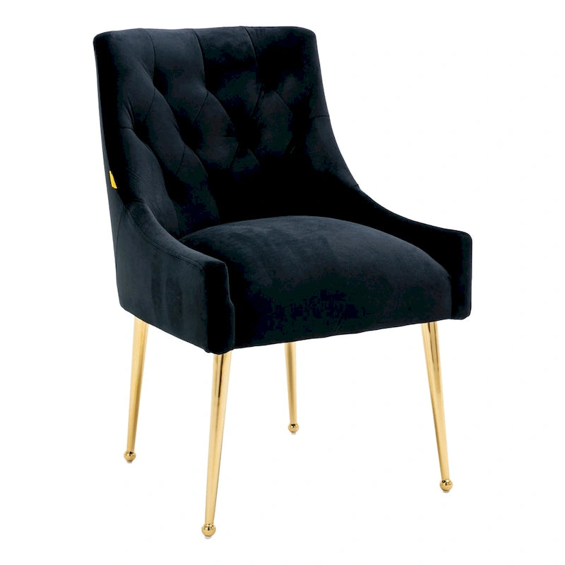 Chaises de salle à manger d'appoint capitonnées en velours (lot de 2)
