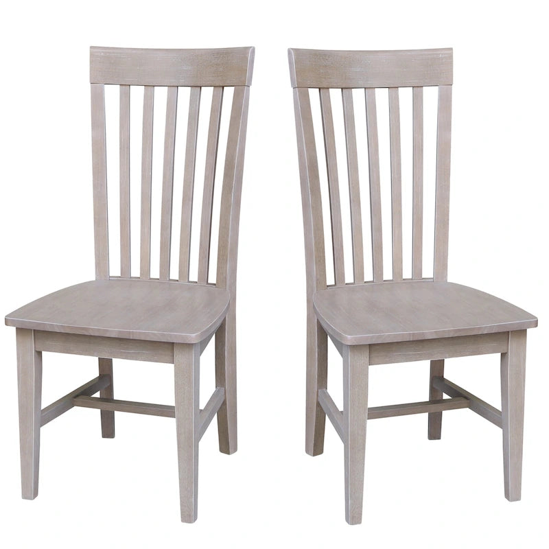 Chaises de salle à manger hautes de style Mission en bois massif, lot de 2