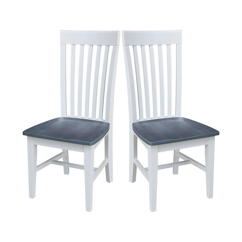 Chaises de salle à manger hautes de style Mission en bois massif, lot de 2