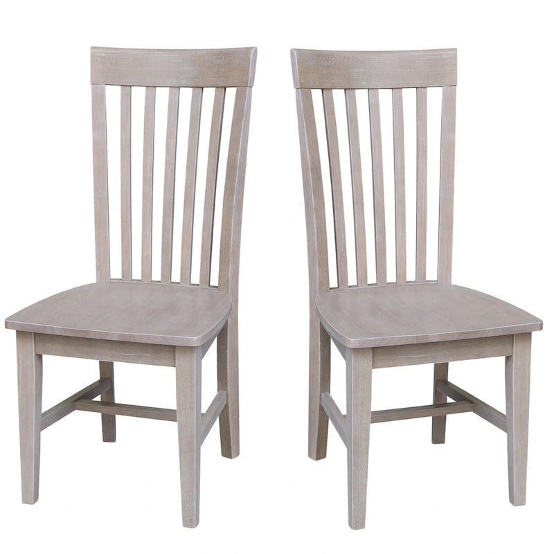 Chaises de salle à manger hautes de style Mission en bois massif, lot de 2