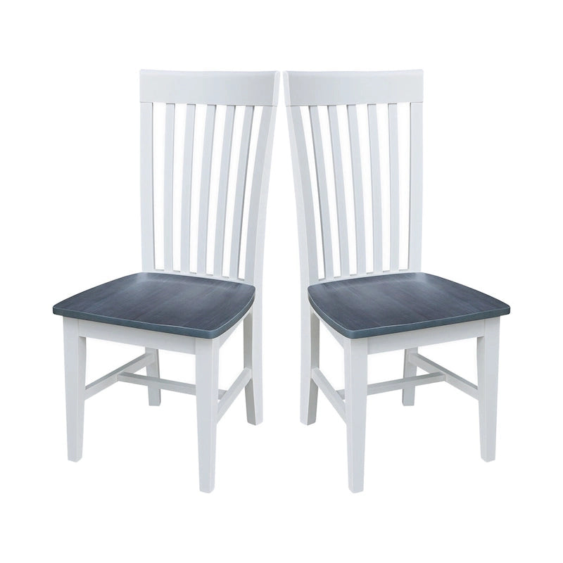 Chaises de salle à manger hautes de style Mission en bois massif, lot de 2